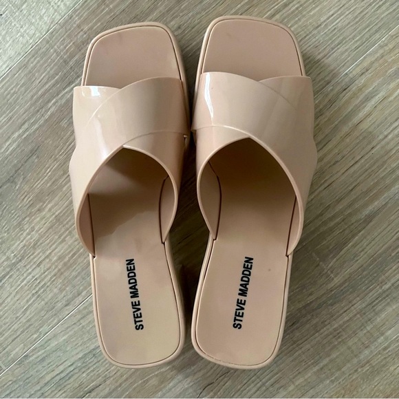 Steve Madden platform block heel jelly slides size 40 like New - Picture 4 of 7